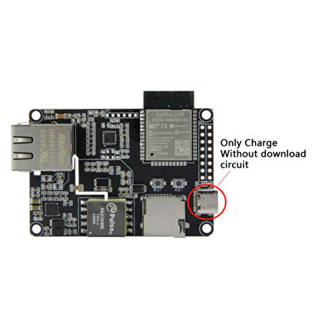 T-Internet-POE ESP32-WROOM LAN8720A Chip Ethernet Adaptörü ve Downloader Genişleme Kartı 