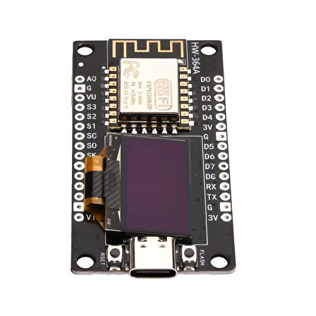 NodeMCU ESP8266 0.96 Inch OLED Ekran ile Birlikte Type-C Geliştirme Kartı
