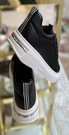 Günlük Kadın Sneaker | Kalın Taban & Şerit Detaylı