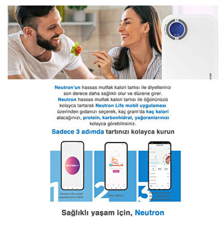 Neutron Dijital Bluetooth Destekli Hassas Mutfak Kalori Tartısı