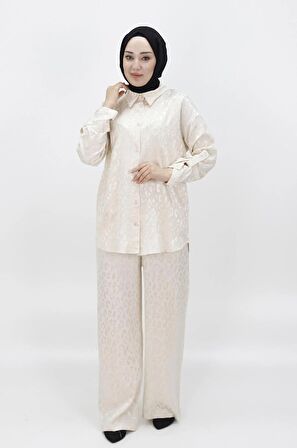 CYLN24226 JAKAR KUMAŞ DESENLİ İKİLİ TAKIM