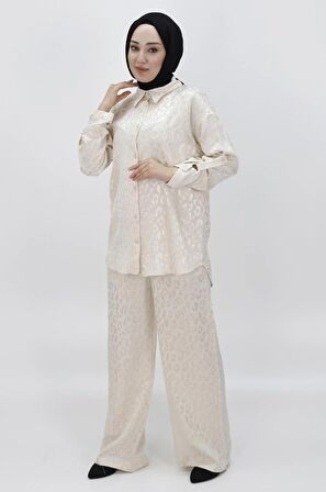 CYLN24226 JAKAR KUMAŞ DESENLİ İKİLİ TAKIM