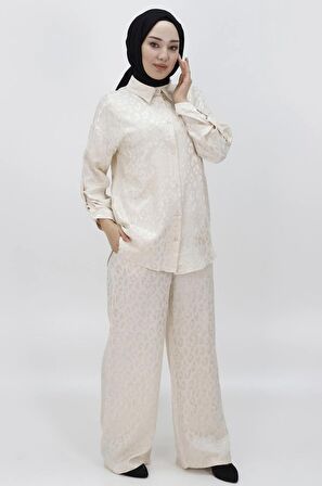 CYLN24226 JAKAR KUMAŞ DESENLİ İKİLİ TAKIM