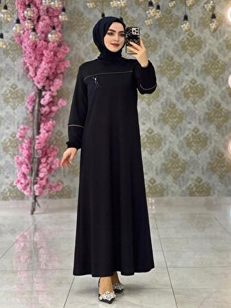 Afra Elbise Siyah Beden 48