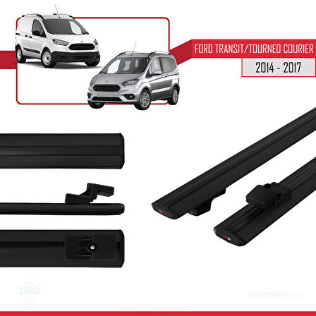 Ford Transit/Tourneo Courier Pre-Facelift 2014-2017 Arası ile Uyumlu BASIC Model Ara Atkı Tavan Barı Siyah 2 Adet