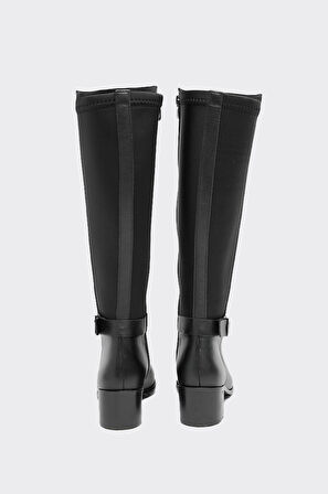 Bilekten Kemerli Hakiki Deri Fermuarlı Kadın Çizme