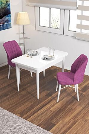 Rovena Lera Beyaz 70x110 Sabit Mdf Mutfak Masası Takımı 2 Adet Sandalye