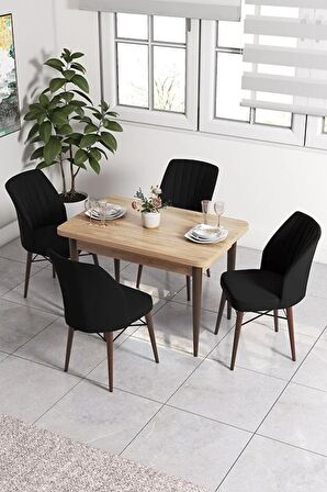 Rovena Lera Meşe 70x110 Sabit Mdf Mutfak Masası Takımı 4 Adet Sandalye