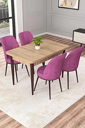 Rovena Duru Meşe 70x110 Sabit Mdf Mutfak Masası Takımı 4 Adet Sandalye