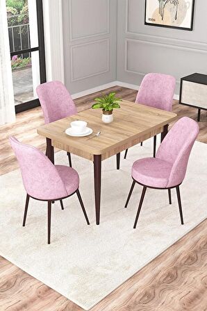 Rovena Duru Meşe 70x110 Sabit Mdf Mutfak Masası Takımı 4 Adet Sandalye