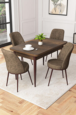 Rovena Duru Barok 70x110 Sabit Mdf Mutfak Masası Takımı 4 Adet Sandalye