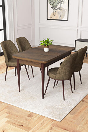 Rovena Duru Barok 70x110 Sabit Mdf Mutfak Masası Takımı 4 Adet Sandalye