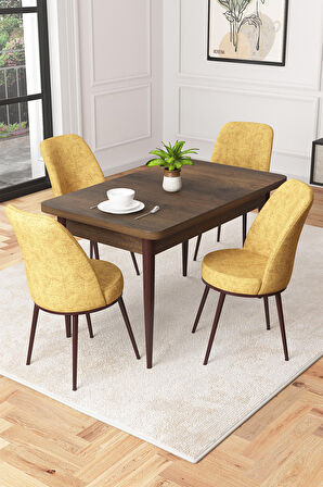 Rovena Duru Barok 70x110 Sabit Mdf Mutfak Masası Takımı 4 Adet Sandalye