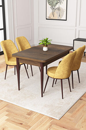 Rovena Duru Barok 70x110 Sabit Mdf Mutfak Masası Takımı 4 Adet Sandalye