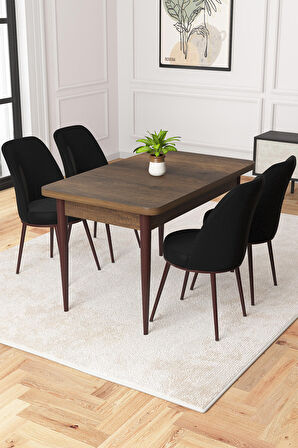 Rovena Duru Barok 70x110 Sabit Mdf Mutfak Masası Takımı 4 Adet Sandalye