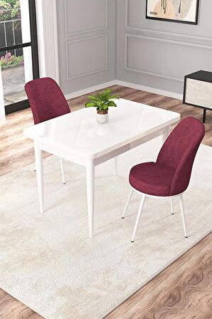 Rovena Raum Beyaz 70x110 Sabit Suntalam Mutfak Masası Takımı 2 Adet Sandalye