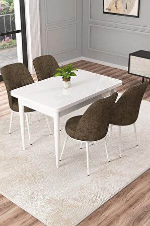 Rovena Raum Beyaz 70x110 Sabit Suntalam Mutfak Masası Takımı 4 Adet Sandalye