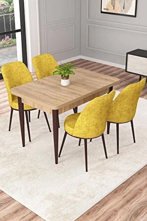 Rovena Raum Meşe 70x110 Sabit Suntalam Mutfak Masası Takımı 4 Adet Sandalye