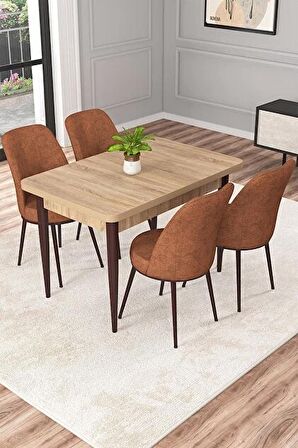 Rovena Raum Meşe 70x110 Sabit Suntalam Mutfak Masası Takımı 4 Adet Sandalye
