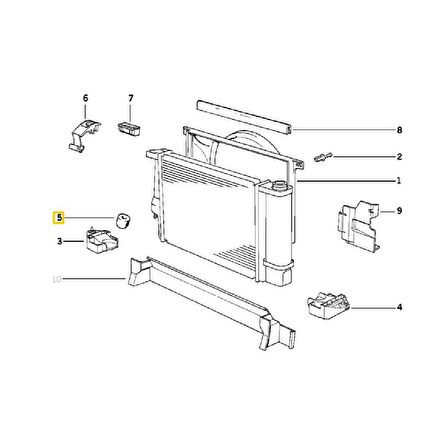 BMW RADYATÖR ALT LASTİK TAKOZU 17111178412