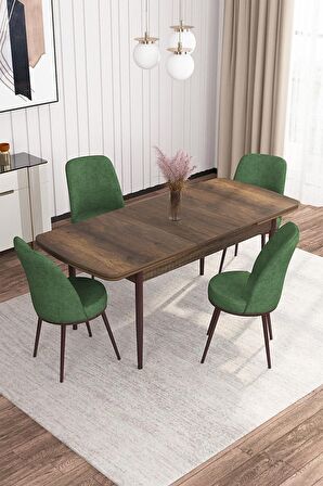 Rovena Bade Barok 70x114 Açılabilir Mdf Mutfak Masası Takımı 4 Adet Sandalye