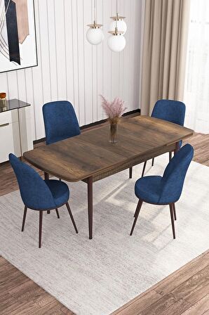 Rovena Bade Barok 70x114 Açılabilir Mdf Mutfak Masası Takımı 4 Adet Sandalye