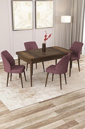 Rovena Lora Barok 70x114 Açılabilir Mdf Mutfak Masası Takımı 4 Adet Sandalye