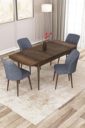 Rovena Lora Barok 70x114 Açılabilir Mdf Mutfak Masası Takımı 4 Adet Sandalye