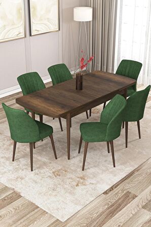 Rovena Lora Barok 70x114 Açılabilir Mdf Mutfak Masası Takımı 6 Adet Sandalye