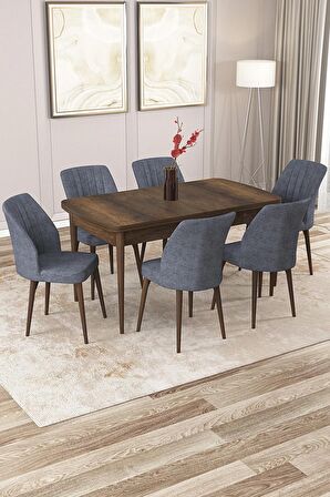 Rovena Lora Barok 70x114 Açılabilir Mdf Mutfak Masası Takımı 6 Adet Sandalye