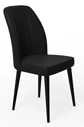 Rovena Lora Siyah Mermer 70x114 Açılabilir Mdf Mutfak Masası Takımı 6 Adet Sandalye