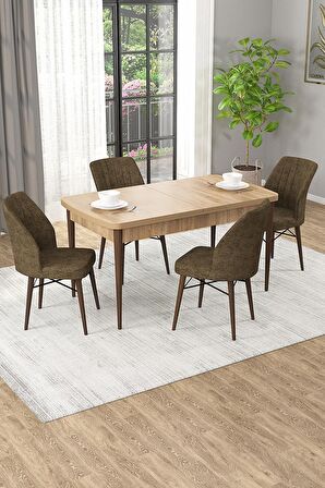 Rovena Alto Meşe 70x114 Açılabilir Suntalam Mutfak Masası Takımı 4 Adet Sandalye