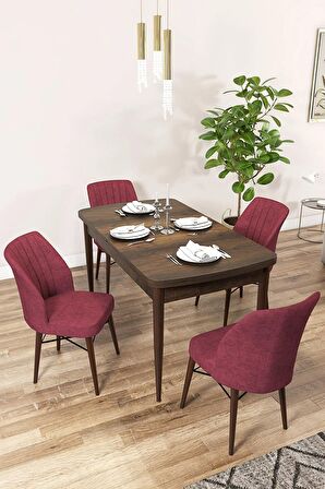 Rovena Alto Barok 70x114 Açılabilir Suntalam Mutfak Masası Takımı 4 Adet Sandalye