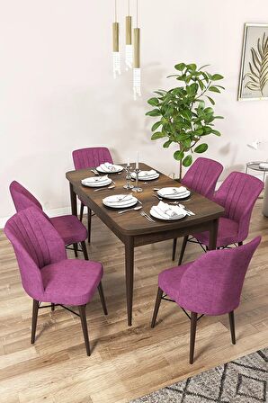 Rovena Alto Barok 70x114 Açılabilir Suntalam Mutfak Masası Takımı 6 Adet Sandalye
