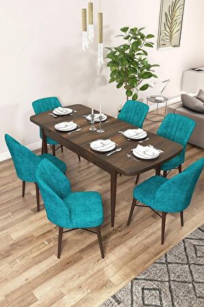 Rovena Alto Barok 70x114 Açılabilir Suntalam Mutfak Masası Takımı 6 Adet Sandalye