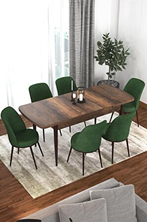 Rovena Sona Barok 70x114 Açılabilir Suntalam Mutfak Masası Takımı 6 Adet Sandalye