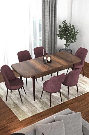 Rovena Sona Barok 70x114 Açılabilir Suntalam Mutfak Masası Takımı 6 Adet Sandalye
