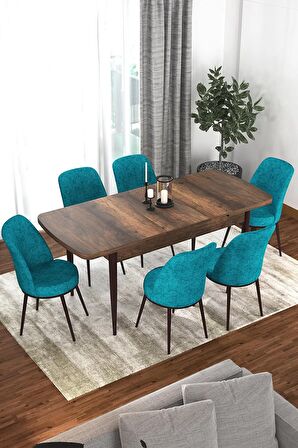 Rovena Sona Barok 70x114 Açılabilir Suntalam Mutfak Masası Takımı 6 Adet Sandalye