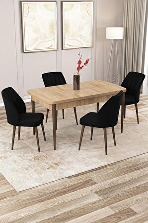 Rovena Lucca Meşe 70x114 Açılabilir Suntalam Mutfak Masası Takımı 4 Adet Sandalye