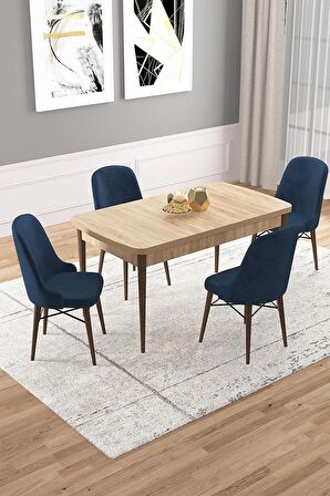 Rovena Rain Meşe 70x114 Açılabilir Mdf Mutfak Masası Takımı 4 Adet Sandalye