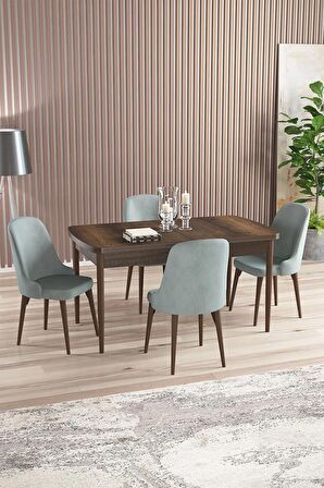 Rovena Amber Barok 70X114 Açılabilir Mdf Mutfak Masası Takımı 4 Adet Sandalye