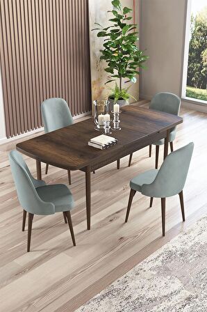 Rovena Amber Barok 70X114 Açılabilir Mdf Mutfak Masası Takımı 4 Adet Sandalye