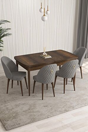 Rovena Talia Barok 70x114 Açılabilir Mdf Mutfak Masası Takımı 4 Adet Sandalye