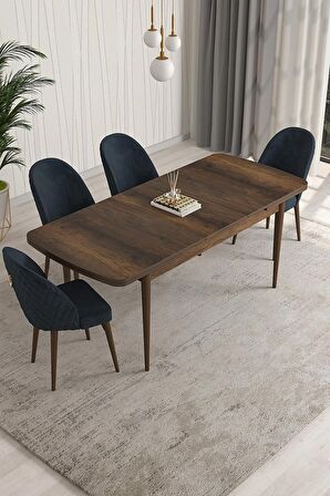 Rovena Talia Barok 70x114 Açılabilir Mdf Mutfak Masası Takımı 4 Adet Sandalye