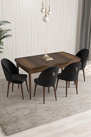 Rovena Talia Barok 70x114 Açılabilir Mdf Mutfak Masası Takımı 4 Adet Sandalye