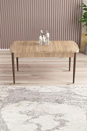 Rovena Liora Meşe 70x114 Açılabilir Mdf Mutfak Masası Takımı 6 Adet Sandalye