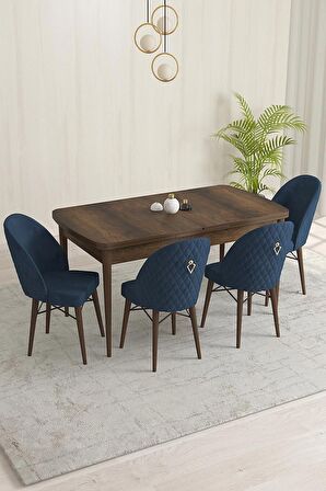 Rovena Liora Barok 70x114 Açılabilir Mdf Mutfak Masası Takımı 4 Adet Sandalye