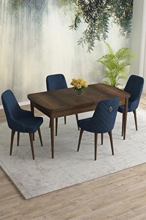 Rovena Blanca Barok 80x132 Açılabilir Mdf Mutfak Masası Takımı 4 Adet Sandalye