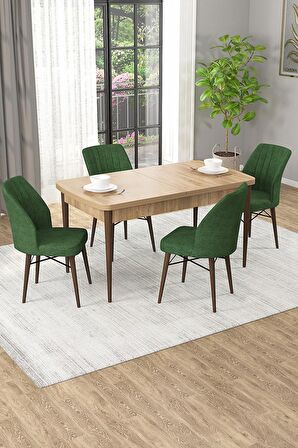 Rovena Mary Meşe 70x114 Açılabilir Mdf Mutfak Masası Takımı 4 Adet Sandalye