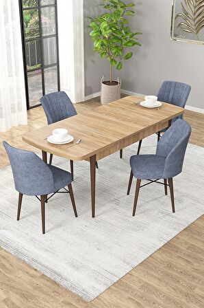 Rovena Mary Meşe 70x114 Açılabilir Mdf Mutfak Masası Takımı 4 Adet Sandalye